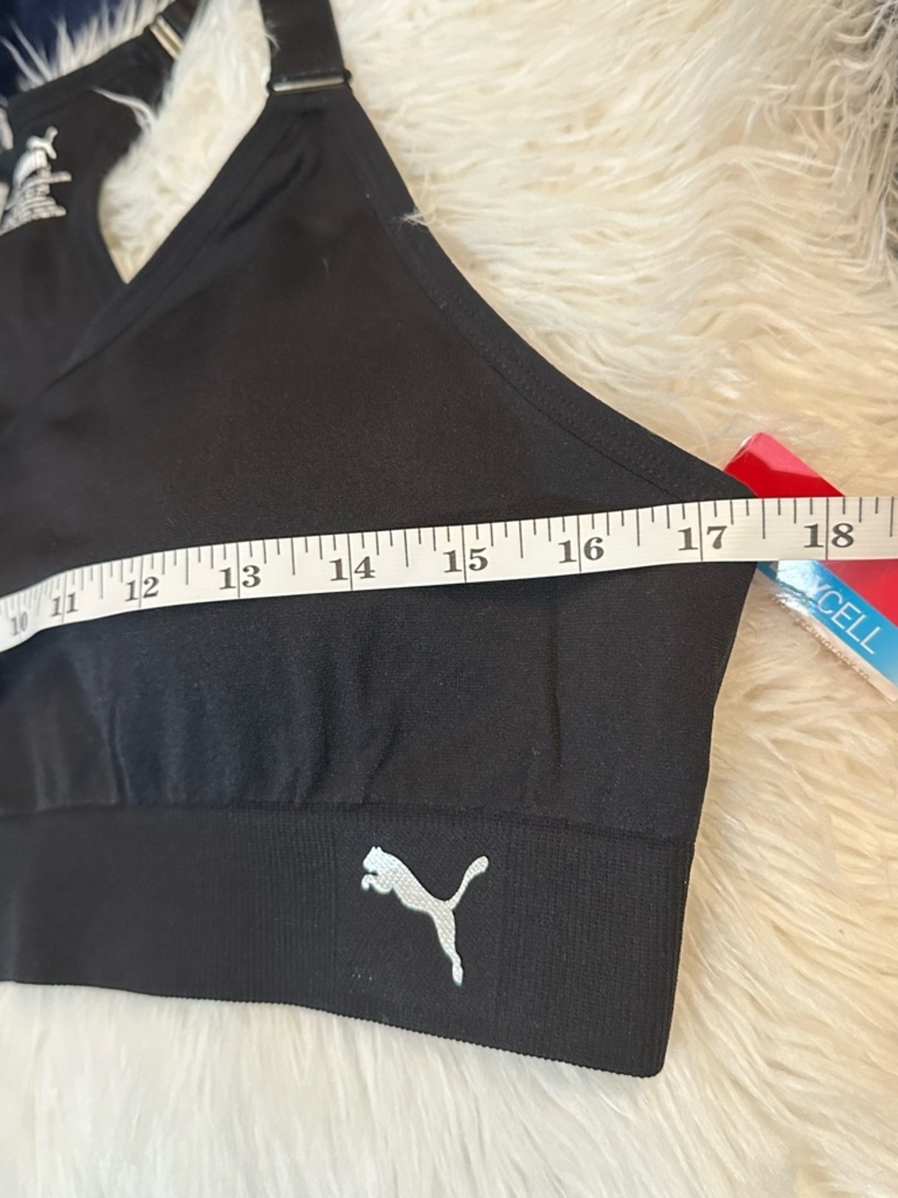 Puma Black Sports Bra with Racerback Design - Picture 7 of 7